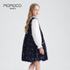 Mamimaca MOMOCO Girls Dress Mleeveless Dress Spring and Autumn Style, de tamaño mediano, Cabalde de reverso de reverso azul marino 140