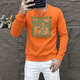 Valentino Orlandi (Valentino Orlandi) Clothes Comfortable New Round Neck Slim Men's Sweatshirt 2024 Fall New Versatile Printed Versatile Top T6176 White M