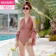 
Modal sexy bikini one-piece swimsuit for women summer 2025 new slim and gathering hot spring swimsuit 12213 yellow XL [Suggested 110-120Jin [Jin equals 0.5 kg]]