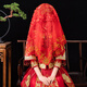 Jingwu simple temperament veil champagne color white red bridal headdress lace new long tail wedding photo phoenix flying phoenix dancing hijab 1 pack