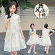 Nuevo estilo de vestido chino para niñas para niñas de moda y de moda Summer Nuevo chino Sweet Children's Vestido Off White 170
