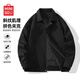MINISO American flight jacket men's autumn and winter new trendy brand loose casual workwear cotton jacket men's large size parka twill color-blocking jacket black - autumn style L /175 (weight 120-140Jin Jin is equal to 0.5 kg)