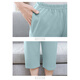 Langsha (langsha) mother cardigan pajamas for women in summer pure cotton short-sleeved cropped pants large size thin style middle-aged and elderly mothers home clothing set 9898# 2XL [Suggested 140-160Jin [Jin equals 0.5 kg]]