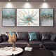 Shunjixiangli hand-painted oil painting high-end living room triptych Dafen Village abstract sofa background wall hanging painting JD16751 brocade flower cluster 50*70 left and right 90*70 flat beautiful crystal porcelain +