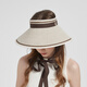 
Kenmont Women's Sunscreen Hood UV Ribbon Fisherman's Hat Big Hat Egg Roll Straw Hat 6218 Cream Rice One Size 55-59cm