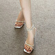 
Jin[Jin equals 0.5 kg] Mu Silver Rhinestone High-Stere Heel Sandals Women's Summer Temperament Fairy Pure and Sexy Style Ever-Matching Skirts Adult Gift Open-toe One-Strip High Heels [Silver 8cm] 37 Normal size High feet wide shot one size