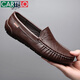 
CARTELO 2025 summer new genuine leather business casual leather shoes for men soft sole breathable casual footwear British beanie shoes 9901 brown [hollow style] special price brand cut off 37 special imported high-end
