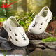 Double Star Children's Cave Shoes Boys Slippers 2025 Summer New Boy Sandals Anti-Slip Soft Sole Outdoor Bag-toe Beach Shoes Glimmer Green 30 -31 Sizes, Inner Length About 20.5cm