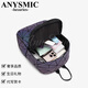 Anysmic Luxury High-End-Marke-Tasche Frauenbeutel Diamant Rucksack Geometrisches Diamant Luminous Farbänderung Spleißen Schoolbag Laser Purple