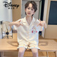 Disney Pajamas Pajamas Summer Seda delgada de altura corta de altura corta Boy Summer Baby Baby de tamaño mediano Juego de ropa para el hogar G-6636# Kapibala 170 Tamaño 8 [Altura 100-110 cm]
