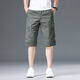 Pantalones de trabajo para hombres de siete lobos atuendo de papá de gran tamaño con algodón de verano pantalones medios pantalones cortos de hombres f46-9859 gris xl