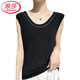 LangSha (LangSha) light luxury women's round neck summer neck suspender vest with ice silk knitted top sleeveless outside wearing white sweater rice camel color average size 90-135Jin [Jin equals 0.5 kg]