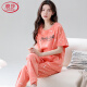 Pajamas de alta gama Langsha para mujeres pantalones de manga corta de algodón puro dulce y se pueden usar en el exterior con el fino ropa de ropa para mujeres de algodón Z9719 M [recomendado para ser 80-100 Jin [Jin equivale a 0.5 kg]]]