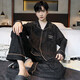 Sangqin pajamas men's spring and autumn large-size loose casual long-sleeved cardigan can be worn on the outside summer and winter home clothes OMM12004 L (recommended 100-130Jin [Jin equals 0.5 kg])