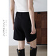 Jia Julies neuer Sommer 2025 Hoch taillierter schwarzer Anzug Shorts Frauen gerade professionelle Anzug Hosen kleine einfache Hose dunkle Nacht L.