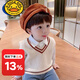 G.Duckkids Kinderkleidung Pullover Baby Weste Pullover Junge Weste neuer Stil kleiner und mittelgroße Kinderjacke trendy koreanische Herbst- und Winter Oberbekleidung tragen Aprikosenfarbe 100