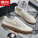回力男鞋低帮帆布鞋2025夏季新款男士百搭休闲运动鞋舒适透气情侣板鞋 米/粽 39
