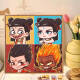 Ilusión Q Versión de Nezha: La pintura al óleo de mar del Child de Devil Child Diy Ao Bing Nezha Cartoon Animación 2025 Pintura al óleo hecha a mano Nezha J1047 20*20cm Madera maciza Marco interno Inter