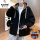 Woodpecker (TUCANO) jacket for men autumn and winter plus velvet thickened cotton jacket trendy teenagers high school students handsome men's jacket cotton jacket 687 beige plus. velvet plus. thick L can wear 100-115 Jin [Jin equals 0.5 kg]