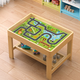 Hushi Xiaobao Tabla de construcción de madera maciza para niños Tabla de madera de madera de madera Multi-función Tabla de juego de juguetes de juguete de partículas grandes de madera Tabla de juego de Joy