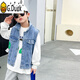 G.DUCKKIDS男童牛仔马甲春秋款2025新款儿童马夹背心中大童坎肩外套男孩衣服 蓝色(后背数字)单马甲 130 cm