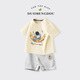 R.DuckKids Little Yellow Duck Boy Traje de manga corta Baby Class A Pure Cotton Top 2025 Summer Little Baby Sports Round AP13794 Fluorescente Verde + I10470k Gris 80 cm