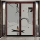 SANQIHU Puerta corredera de estilo chino Balcón Balcón Cocina Puerta plegable invisible sin golpear la puerta corredera A9276 Estilo de champán A9276 Estilo de champán