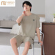 Modal 2025 new men's pajamas short-sleeved shorts Modal two-piece suit solid color summer breathable home clothes 4840 3XL recommended 160-180Jin Jin equals 0.5 kg