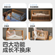 Keyobi solid wood beech crib, spliced large bed, water-based paint, multi-functional newborn bed, BB bed, children's bed, Sensen+7cm Little Brown Bear Four Seasons Coconut Palm Mattress