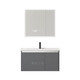 Jomoo intelligenter Raum Aluminium Badezimmerschrank Badezimmer Keramik integriertes Becken Waschbecken Bad Waschbeckenschrank Kombination Waschbecken Doppelter offener Hauptschrank 1047 Keramikbecken + Bogenspiegelschrank (