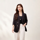Fibre Show [Intellect and Capable Temperment Lacele Suit Jacket] grande taille Fat MM2025 Summer New Style 2694 Black 3xl