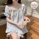 Pajamas Bei Yifu avec poitrine pour femmes pour shorts d'été, nuage coton Internet célébrité mignon mignon dessin de dessin de caricature de maison zz9902-1 # plein d'ours m