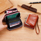CASA-KUPS card bag wallet two-in-one women's new style small and large capacity key coin hand grocery shopping bag light brown