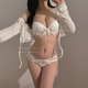 Japanische süße Spitzenprinzessin Girl Unterwäsche süße Loli kleine Brüste gesammelt sexy BH Set Blau (Einzelstück) YT689 70a 32/B (durch Tasse)
