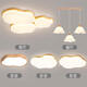 Clcey Purui Full Spectrum LED Light Light Nordic Log Sala de estar Dededing Bedroom Lámpara de madera maciza moderna 1W B Estilo Strange Cloud Blanco Cloud Spectrum/Reflectante 9898 LED TRES COLOR LUZ