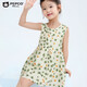 
Pig Banner girl summer thin dress for children's bubble cotton loose sleeveless vest skirt baby floral casual long skirt flower foundation 130 cm
