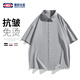 GENIOLAMODE brand long-sleeved shirt for men, solid color, simple basic summer thin section, versatile clothing for young students