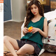 Modal Nightgown for Women the Summer 2025 Nouveau style avec poitrine de poitrine Gitre Shorts de couleur solide Anti-Convex Set de grande taille 5xl FYY-9853 M [80-100jin [Jin est égal à 0,5 kg]] avec poitrine de poitrine