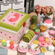 Girls, baby girls, kitchen, home, afternoon tea 2 children, 3 years old, 4 little princess toys 6 birthday gifts Bread machine breakfast group
