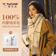 Pájaro carpintero (tucano) bufanda de lana 100% pura para mujeres en invierno a cuadros versátil versión coreana de bufanda de bufanda de bufanda femenina para novia