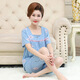
Victoria's style middle-aged mother pajamas for women in summer pure cotton short-sleeved home clothes middle-aged and elderly thin cropped pants two-piece set Y3937 2XL