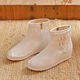 Ge Sufan 9859 people collected Hanfu women's soap boots, ancient costume boots, women's inner heightening cos cock-toe shoes, ancient style high-top embroidered boots, short-tube white 868 plus velvet 36