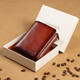 Yunfan (YUNFAN) C brand wallet men's vertical top layer cow I leather zipper change position large capacity short leather wallet CLQ3881BF oil leather brown color