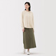 Muji (Muji) Frauen Kapok gemischtes Doppelschichtgarn Langarmbluse Ladies Shirt 25. Herbst Neues Produkt BC2NVC5A Originalfarbe XL (165/92A)