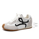 
7cm high-end version yellow white shoes retro small tilted head mandarin duck shoelace casual shoes De training shoes women Forrest Gump shoes 6629 brown inner height 7cm 34