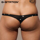 G-STATION sexy Japanese small style men's thong star polyester small mesh breathable quick-drying underwear white L