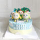 Pupan Internet célébrité zizai décoration dessin animé zizai ours perdu coeur ours rose ours petit ours ornement robe d'anniversaire pour enfants blanc