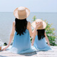 QINZHI (QINZHI) mother and daughter dress summer dress skirt summer 2025 new family of three and four mother and son beach parent-child purple men's top/women's dress 130 men's treasure