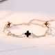 Laohuangxiang Pure Silver 999 Enamel Butterfly Sterling Silver Women's Half Bracelet Light Luxurious High-end Sweet Bracelet Gift Double-layer Broken Silver Pearl Bracelet