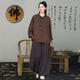 Lijing Tian Lay Buddhist Costumes pour femmes vêtements bouddhistes en coton en coton et combinaisons d'été de style bouddhiste de style zen de style zen pour femmes pliage des costumes de save chinois (ensemble à deux pièces) couleur de chanvre (coton de ramie) top 834 m () toutes taille de taille chinoise (deux pièces)